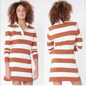 VERONICA BEARD Striped Dusty Rugby Long Sleeve Collared Mini Dress Fall